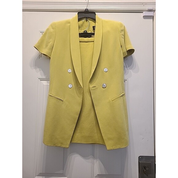 Vintage short Sleeve.Dana Buchanan Silk Skirt Suit Women’s size 6, 3 Pc Set Lime - Picture 14 of 16